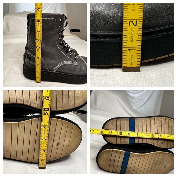 Diesel D-Cage Gray Leather Combat Boots US 9 STOCK: 01775 YPR 276 T8085 - Picture 8 of 16